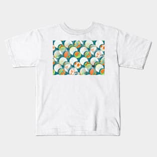 Mid Century Abstract Suns and Moons and a Meteor Kids T-Shirt